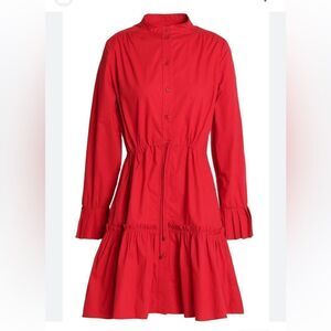 Saloni Pleated Stretch Cotton Mini Dress 4